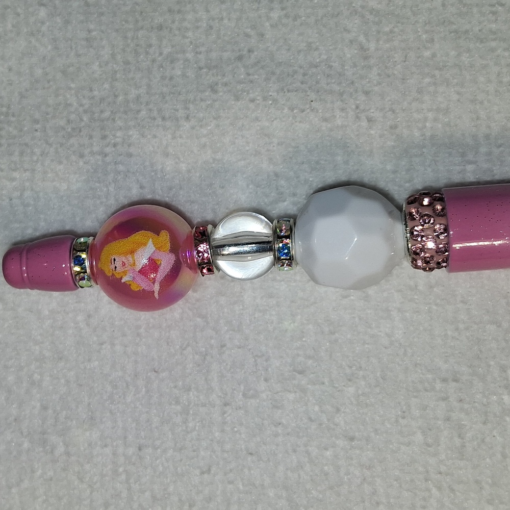 Handmade Princess Beaded Pen- Jasmine, Sleeping Beauty, Cinderella - Picture 5 of 8